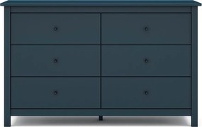 Comodă albastru-închis joasă din lemn masiv de pin 130x80 cm Misti – Marckeric