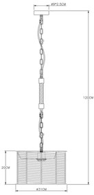 Lustră pe lanț Globo 15672H HALIA 1xE27/60W/230V