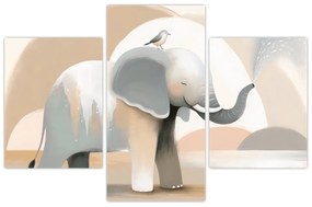 Tablou - Elefant în culori pastel (90x60 cm)