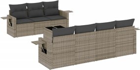 vidaXL Set canapele de grădină cu perne, 8 piese, gri, poliratan