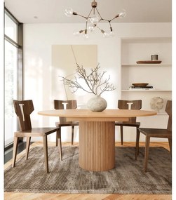 Masă de dining rotundă extensibilă cu aspect de lemn de stejar ø 115 cm Malaga – Bonami Selection