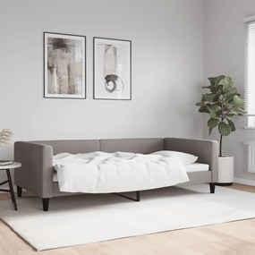 353991 vidaXL Cadru de pat, gri taupe, 100 x 200 cm, material textil