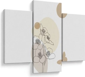 Tablou - Flori bej cu fluture N⁰4 (90x60 cm)