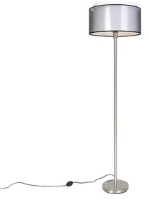 Lampă de podea de design din oțel cu abajur negru și alb 47 cm - Simplo