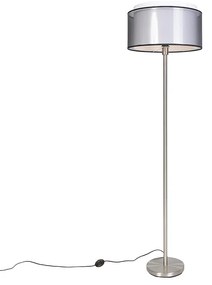 Lampă de podea design oțel cu nuanță alb-negru 47 cm - Simplo