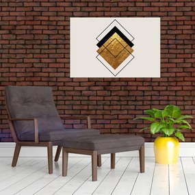 Tablou - Abstracție de aur și alb N⁰1 (90x60 cm)