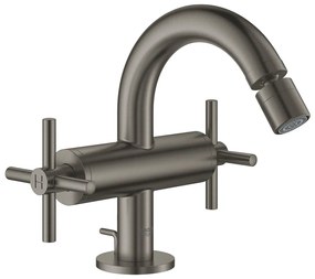 Baterie bideu Grohe Atrio antracit periat Hard Graphite dubla comanda cu ventil Pop-Up