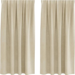 vidaXL Perdele opace 2 pcs Crem 140 x 175 cm Catifea