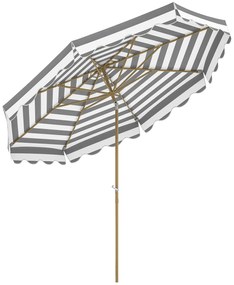 Outsunny Umbrelă de gradina exterioară umbrelă înclinabilă octogonală cu manivelă material 180 g/m² Ø 2,7 x 2,4 m gri deschis | Aosom Romania