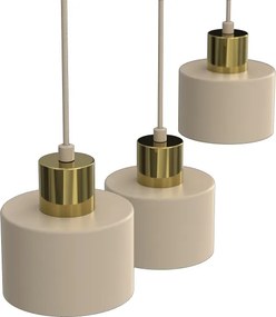 Lustră suspendată pe cablu PARKLA 3xE27/15W/230V bej/auriu