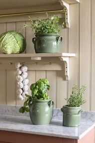 Ghiveci din ceramică glazurată manual 1L verde deschis, „Brobacka"
