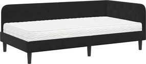 vidaXL Cadru de pat colțar Negru 90 x 200 cm Catifea