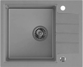 Chiuveta compozit incastrata Quadron Pop Peter 116 gri 62x50 cm