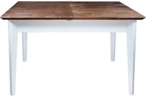 Masă lemn masiv alb Dining Extensibilă Timeless 120/, 160 × 80 × 76 cm