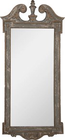 Oglinda de perete, verde, din lemn, aspect vintage, 65x3x145 cm