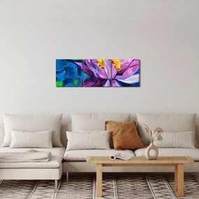 Tablou - Nufăr pe apă (cu ceas) (90x30 cm)
