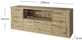 Masă TV/Dulap Deloris 180 (Stejar navarra). 1052876