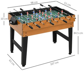 HOMCOM Masă de Joc 4 în 1 cu Fotbal de Masă, Biliard, Ping-Pong și Air Hockey, Vârstă 6+ Ani, 107x61x84,5 cm, Multicolor | Aosom Romania