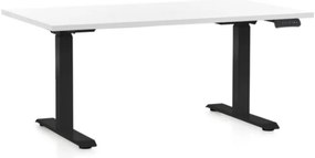 Masa inaltime reglabila OfficeTech D, 120 x 80 cm, bază neagră, alb