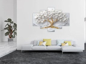 Tablou – Arborele vieții 3D plin de flori (150x105 cm)