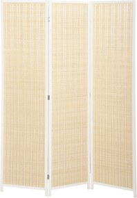 HOMCOM Paravan din lemn separator de camere perete despărțitor pliabil 3 panouri 135 x 180 cm alb | Aosom Romania