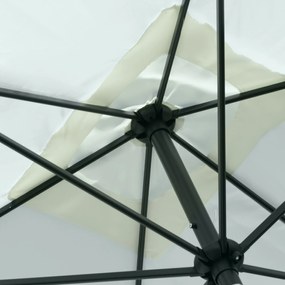 Outsunny Umbrelă Dreptunghiulară pentru Grădină, Protecție UV 50+, Deschidere cu Manivelă, Inclinare Ajustabilă, 200x300cm, Bej | Aosom Romania