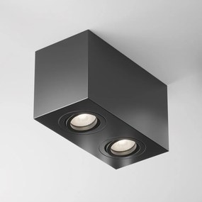 Plafoniera cu 2 spoturi design tehnic Atom negru