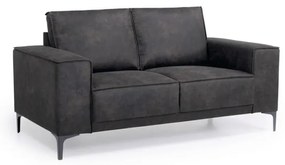Canapea gri antracit cu tapițerie din imitație de piele 164 cm Copenhagen – Scandic