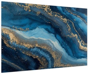 Tablou - Abstracție marmură albastră (90x60 cm)