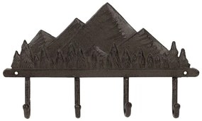 Cuier din fonta, negru, 4 agatatoare, Montagne Brown