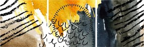 Tablou - Acuarelă abstractă (cu ceas) (90x30 cm)