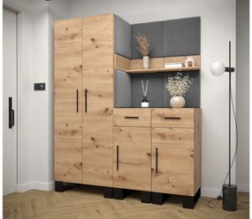 Set mobilier pentru hol Amanda 7 (Stejar artisan + gri închis). 1085914