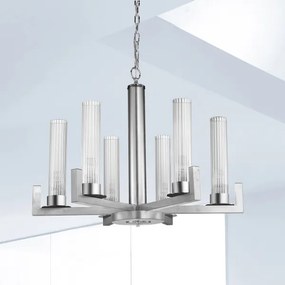 Lustră pe lanț RAGGIO 6xE14/25W/230V argintie Kolarz 6009.80650