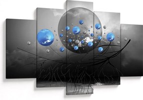 Tabloul cu bile abstracte albastre (150x105 cm)