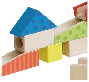 Pistă cu bile și cuburi din lemn Marble Run - Roba