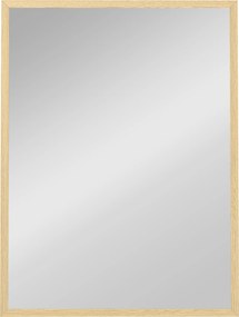 HOMCOM Oglindă de perete dreptunghiulară cu cârlige, din sticlă și MDF, 60x80 cm, finisaj lemn | Aosom Romania