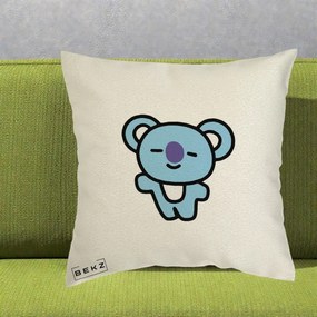 Perna Personalizata BT21 Koya Kawaii, 40x40 cm, Ecru, Husa Detasabila, Perna Inclusa, BEKZ®