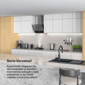 Klarstein Hota Verosteel, Elegantă, minimalistă, performantă, Clasa energetică A, 624 m³/h, 45 cm