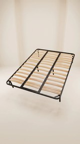 Somieră metalică cu lamele din fag Qualitysom Trei Zone 170×200 cm, fără picioare