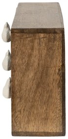 Organizator rustic cu 3 sertare, natur, din lemn, 29x14x22 cm