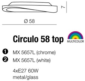 Lustra aplicata design modern 58cm Circulo Top chrom