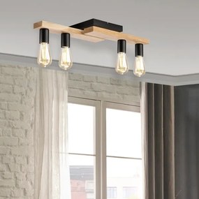 Lustră aplicată MATTE 4xE27/15W/230V negru/stejar