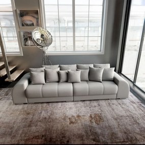 Canapea extensibilă dumonde cu 2 lăzi de depozitare si sezut confortabil din spuma high-density, Verona Enjoy Silver 310x100 cm