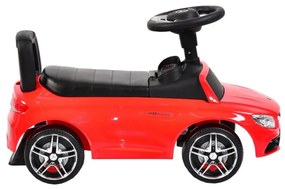 Masinuta cu functie de trotineta fara pedale NOVOKIDS™ Mercedes C63 AMG V8 Biturbo, Cu melodii si sunete, maxim 25 kg, Interior si exterior, Rosu