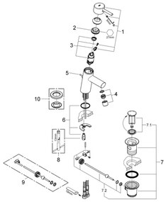 GROHE 32204001 - Baterie pentru lavoar CONCETTO DN 15, crom lucios