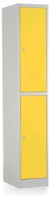 Dulap metalic - 2 cutii, 38 x 45 x 185 cm, incuietoare cu cilindru, galben - ral 1023