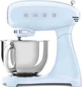 Mixer planetar SMEG SMF03PBEU, 800 W, 4,8 l, 10 viteze, Functie de pornire treptata, Albastru pastel