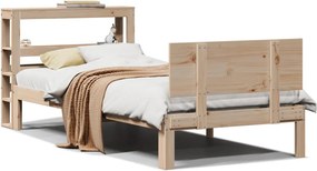 vidaXL Cadru de pat cu tăblie, 75x190 cm, lemn masiv de pin
