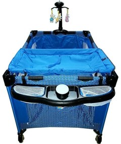 Patut Pliant, Tarc copii Baby Care™ NEST, Pliabil pe 2 Niveluri cu muzica si Masa infasat, Jucarie Carusel cu jucarii din plus, geanta transport