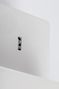 Aplica de perete cu spot directionabil si port USB Tacito alb